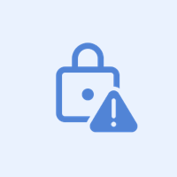 Safety lock icon with triangular hazard symbol.