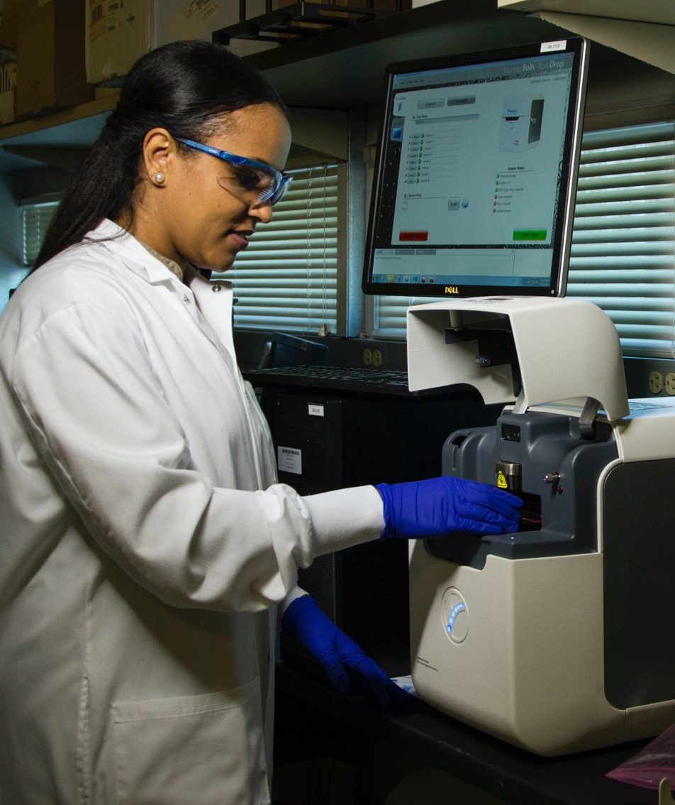 Scientist working in lab