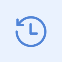 Clock icon with arrow going counter clockwise